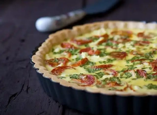 quiche tomates rôties et fromage de chèvre