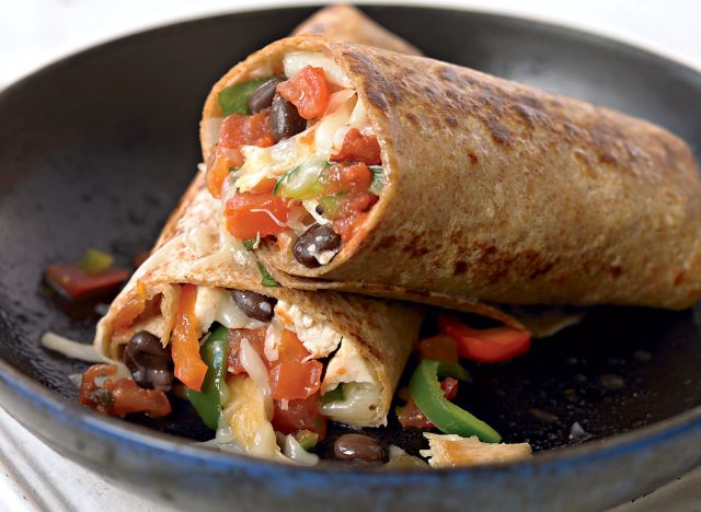 Burrito fajita au poulet sain